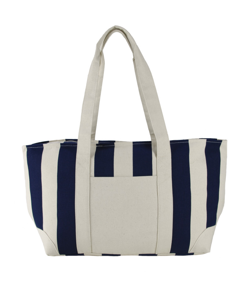 Large Striped Canvas Tote