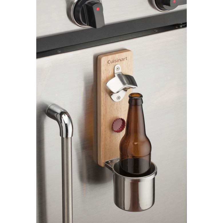 Cuisinart® Wood Magnetic Bottle Opener & Cup Holder - Laser